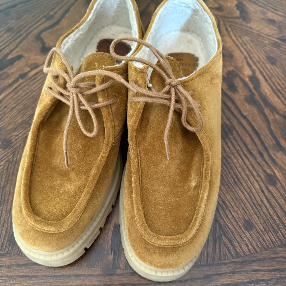 Sezane Markus Platform Derbies Split Leather Loaf… - image 3